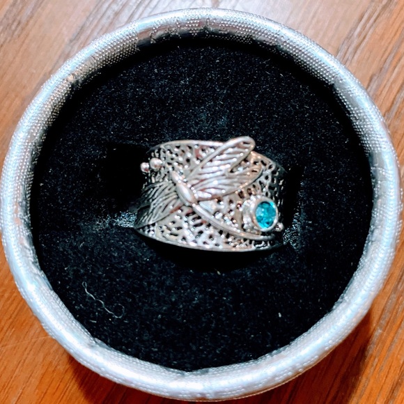 Dragonfly silver plated ring size 7 - Picture 3 of 4